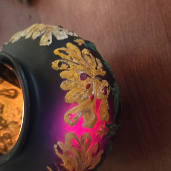 Rare Tiffin Black Amethyst Chrysanthemum Vase 1930s - Picture 7 of 7